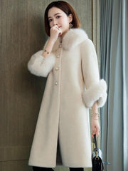 Lee Fur Woolen Coat - Label Frenesi Fashion