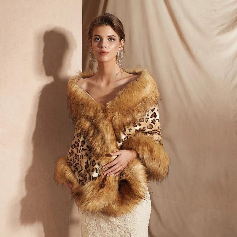 Leopard Fur Cape - Label Frenesi Fashion