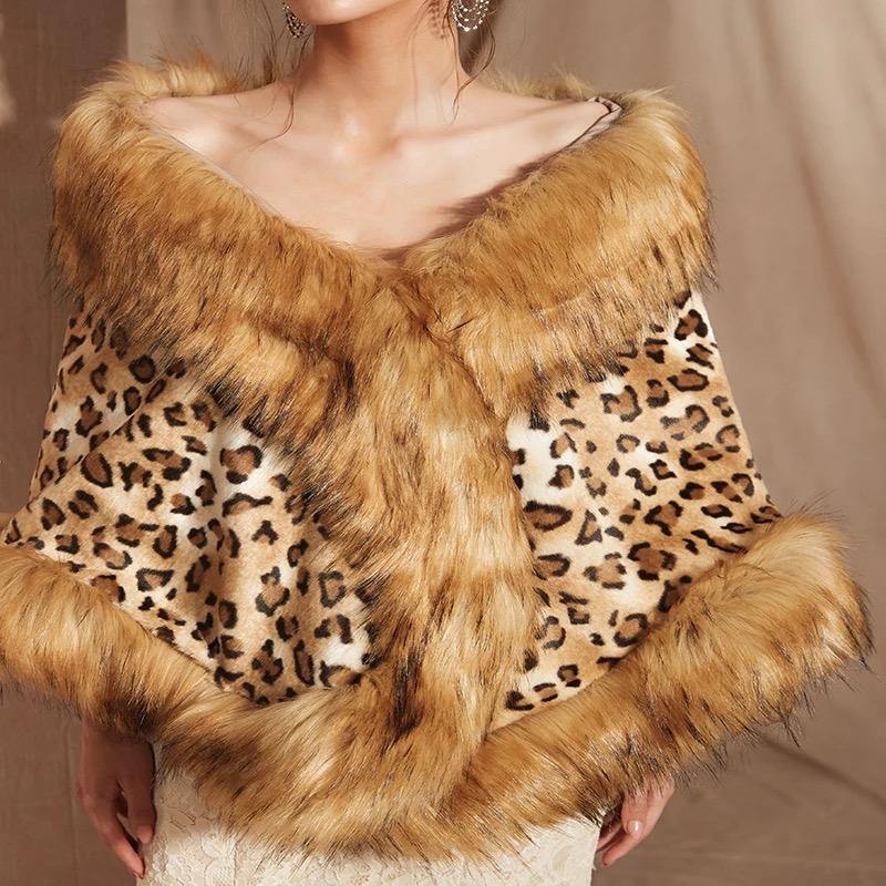 Leopard Fur Cape - Label Frenesi Fashion