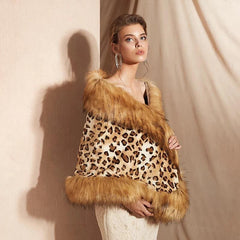 Leopard Fur Cape - Label Frenesi Fashion