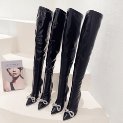 Lucy Thigh High Embellish Boots - Label Frenesi Fashion