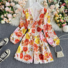 Marigold Floral Romper - Label Frenesi Fashion