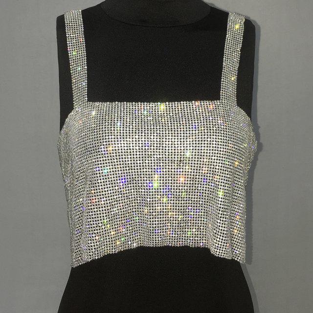 Metal Rhinestone Top - Label Frenesi Fashion