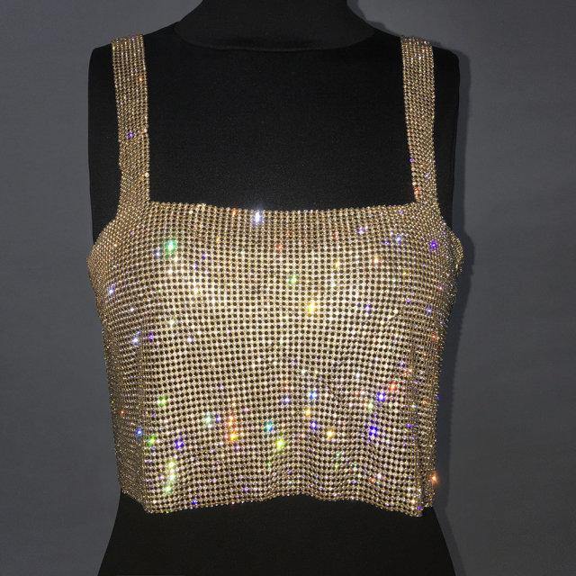 Metal Rhinestone Top - Label Frenesi Fashion