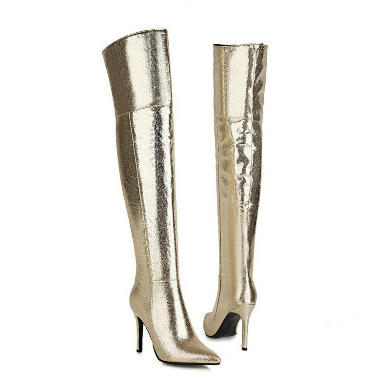 Metallic High Boots - Label Frenesi Fashion