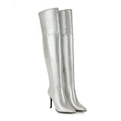 Metallic High Boots - Label Frenesi Fashion