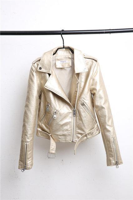 Metallic PU leather Jackets - Label Frenesi Fashion