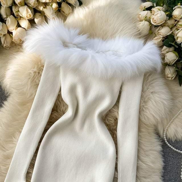 Miha Fur Dress - Label Frenesi Fashion