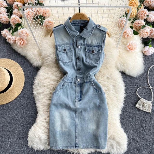 Monica Denim Dress - Label Frenesi Fashion