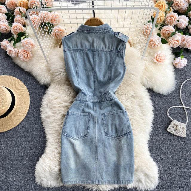 Monica Denim Dress - Label Frenesi Fashion