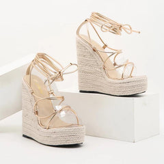 Otis Gold Espadrille Wedges - Label Frenesi Fashion