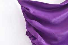 Peony Purple Satin Dress - Label Frenesi Fashion