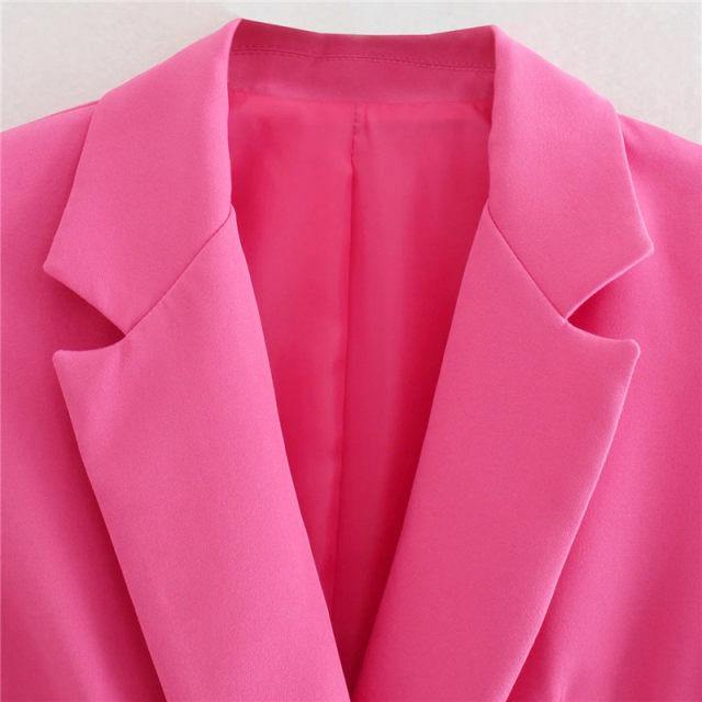 Pink Cropped Blazer - Label Frenesi Fashion