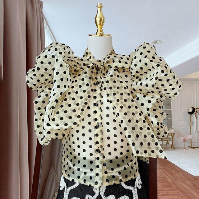 Polka Organza Top - Label Frenesi Fashion