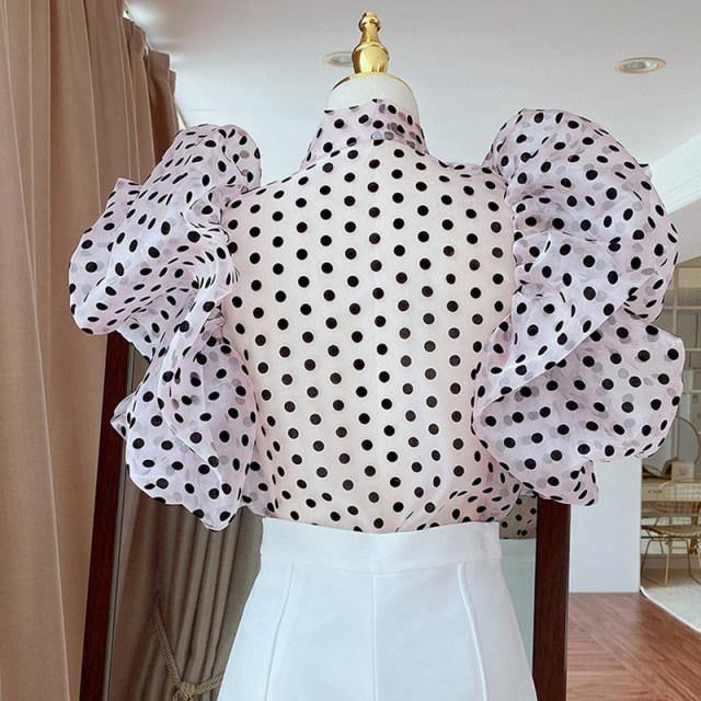 Polka Organza Top - Label Frenesi Fashion