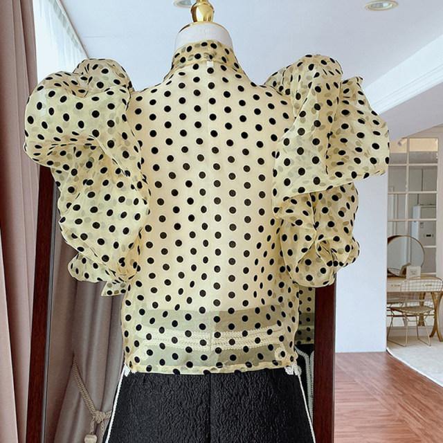 Polka Organza Top - Label Frenesi Fashion