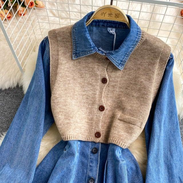 Polo Denim Shirt & Vest Set - Label Frenesi Fashion