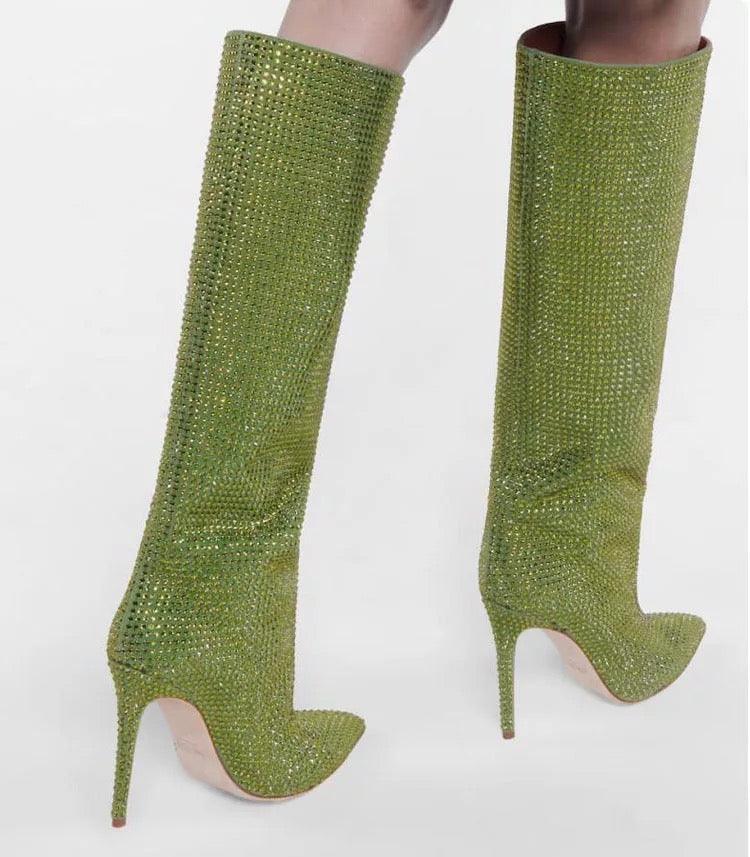 Rhinestone Bling Boots - Label Frenesi Fashion