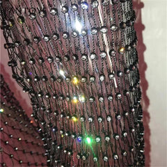 Rhinestone Bling Mesh Dress - Label Frenesi Fashion