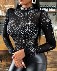 Rhinestone Bodysuit - Label Frenesi Fashion