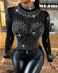 Rhinestone Bodysuit - Label Frenesi Fashion