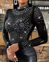 Rhinestone Bodysuit - Label Frenesi Fashion