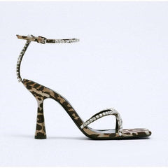 Rhinestone Leopard Heels - Label Frenesi Fashion