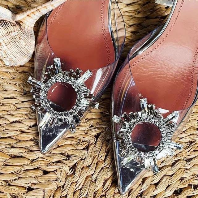 Transparent clearance rhinestone heels