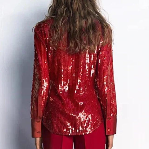 Sequin Shirt red 