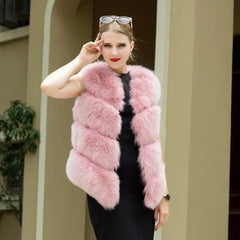 Salena Fur Vest Coat - Label Frenesi Fashion