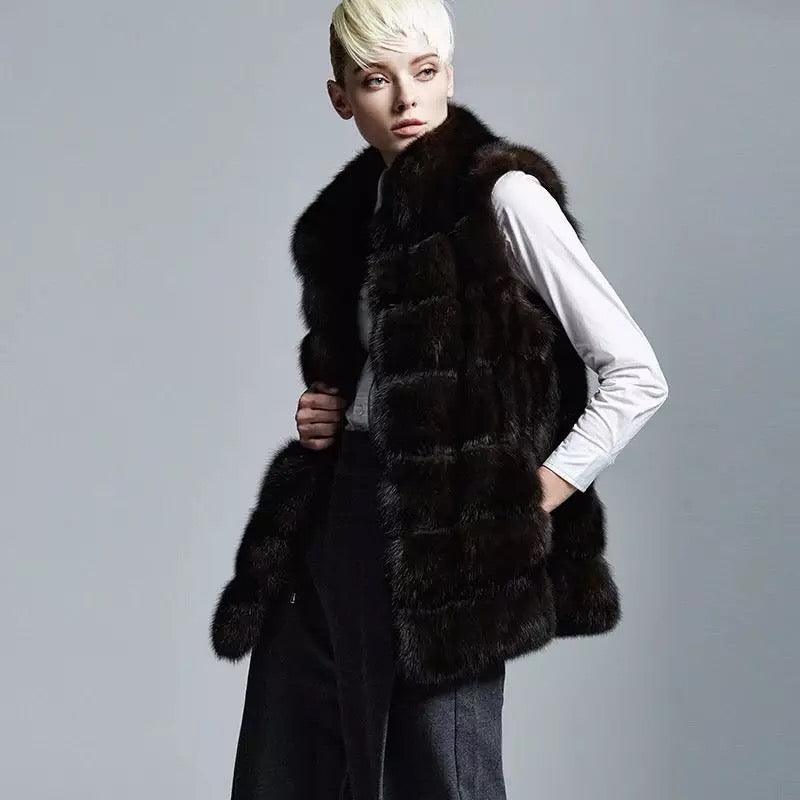 Salena Fur Vest Coat - Label Frenesi Fashion