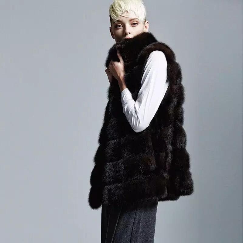 Salena Fur Vest Coat - Label Frenesi Fashion