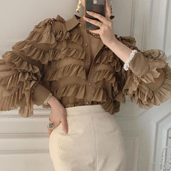 Santoni Ruffled Shirt - Label Frenesi Fashion