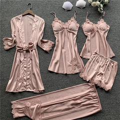 Satin Lace Nightsuit Set - Label Frenesi Fashion