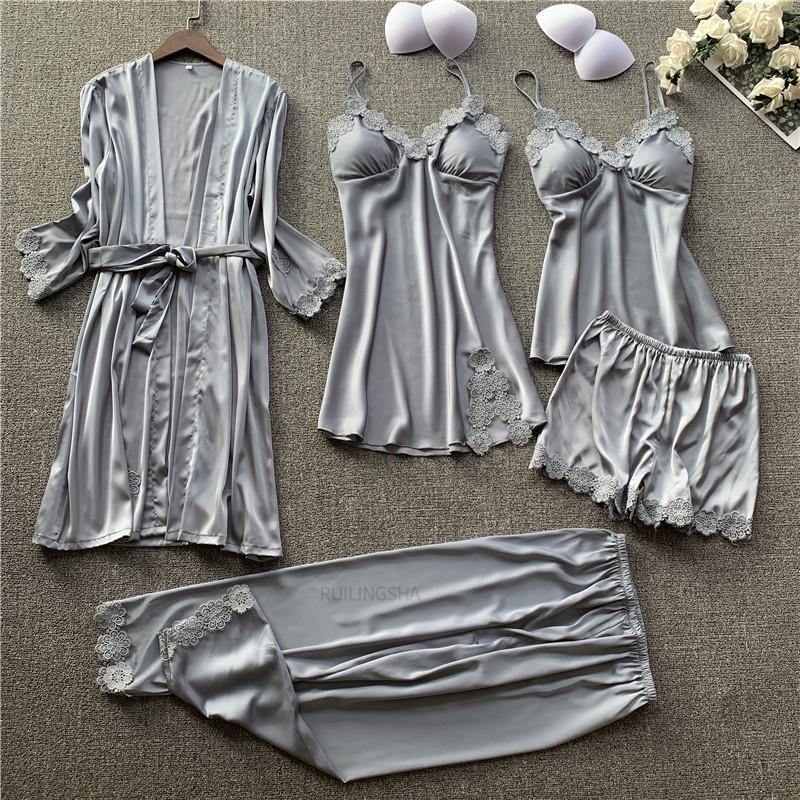 Satin Lace Nightsuit Set - Label Frenesi Fashion