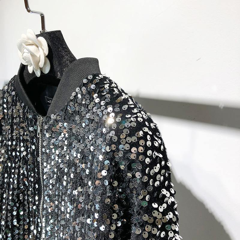 Sequin Bomber Jacket - Label Frenesi Fashion