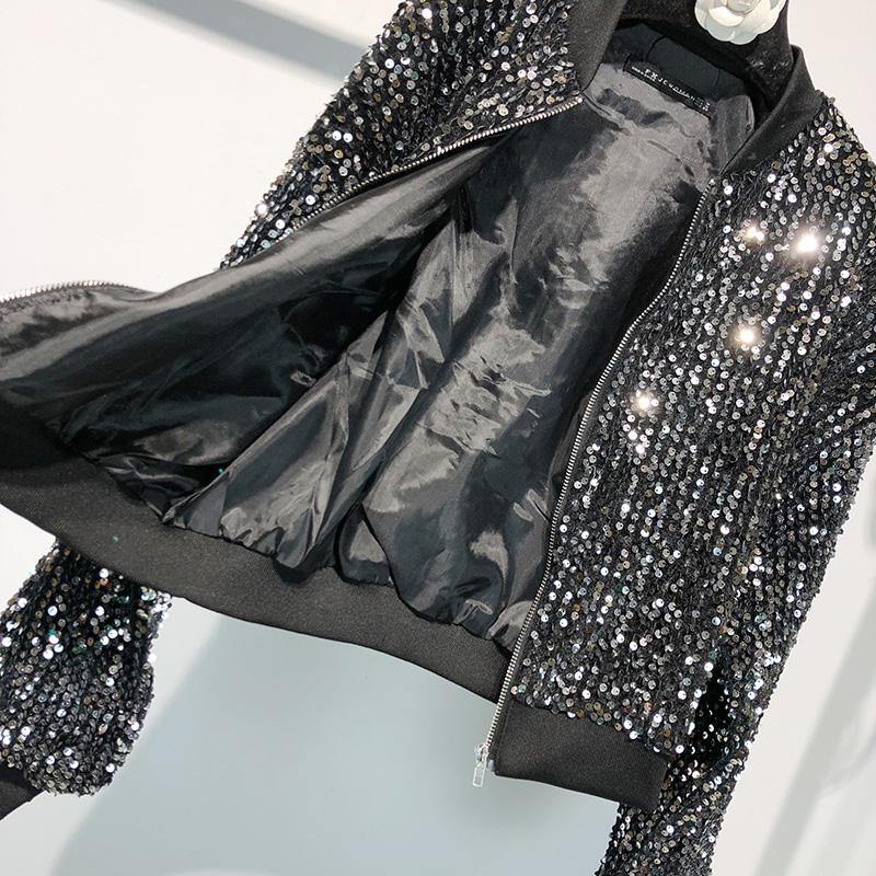 Sequin Bomber Jacket - Label Frenesi Fashion