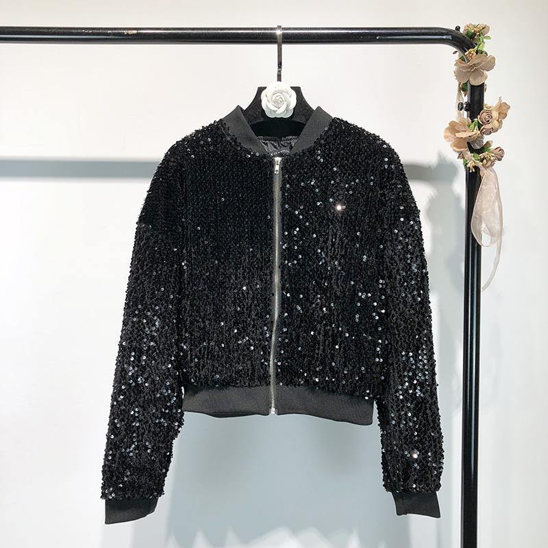 Sequin Bomber Jacket - Label Frenesi Fashion