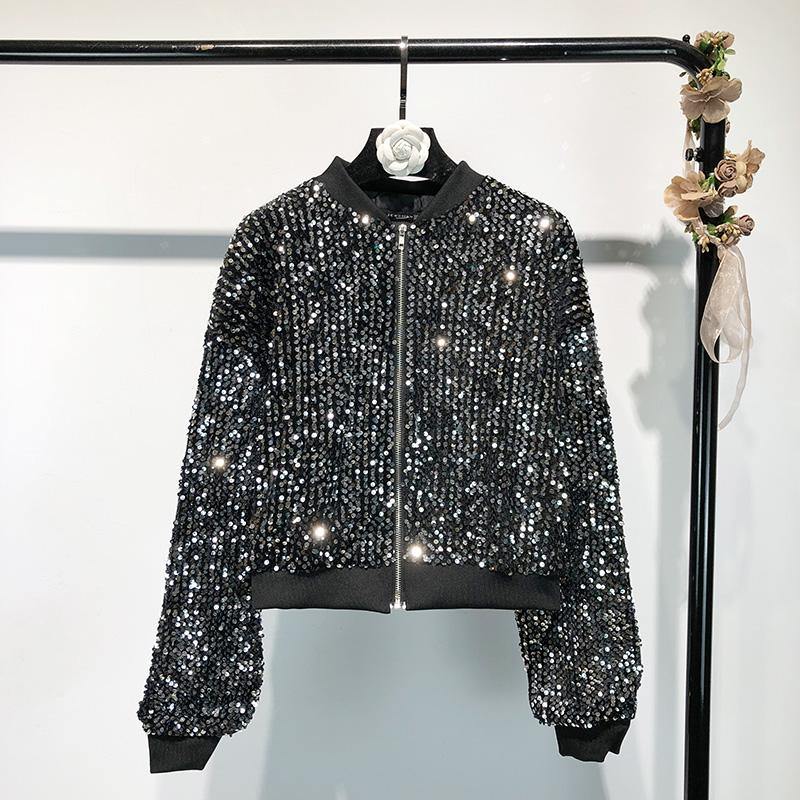 Sequin Bomber Jacket - Label Frenesi Fashion