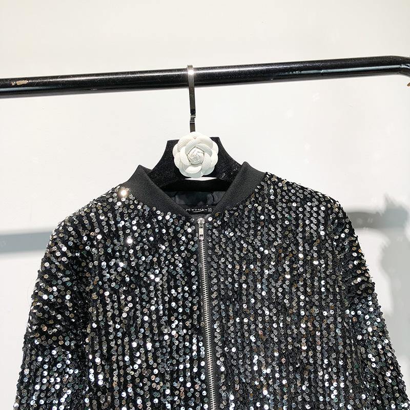 Sequin Bomber Jacket - Label Frenesi Fashion