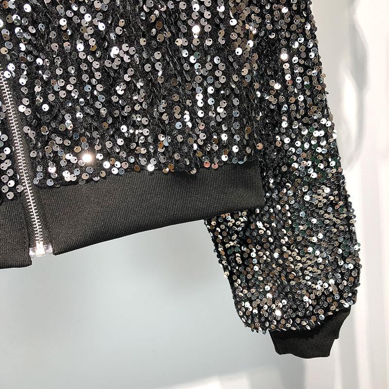 Sequin Bomber Jacket - Label Frenesi Fashion