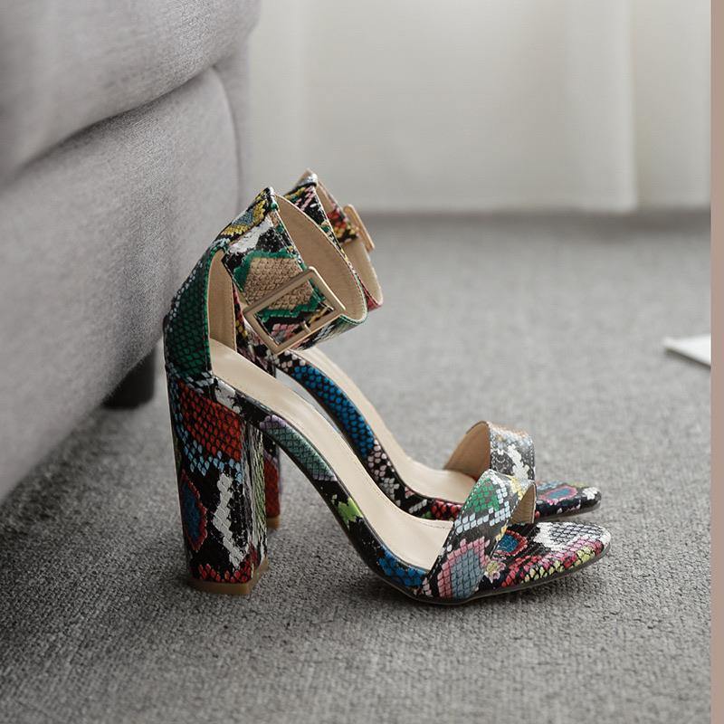 Serpent Colourful Heels - Label Frenesi Fashion