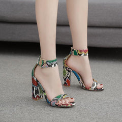 Serpent Colourful Heels - Label Frenesi Fashion