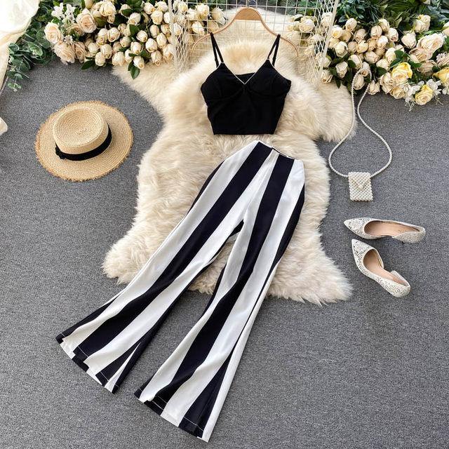 Shelby Striped Pants With Top - Label Frenesi Fashion