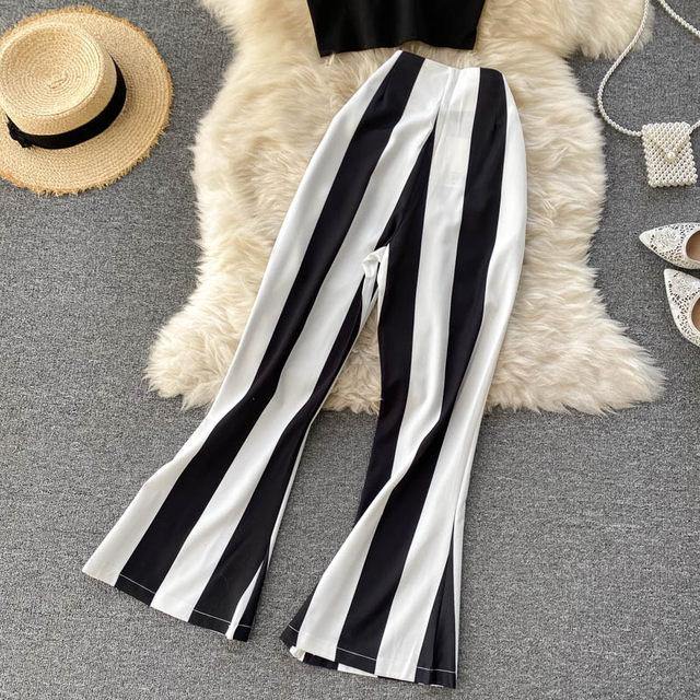 Shelby Striped Pants With Top - Label Frenesi Fashion