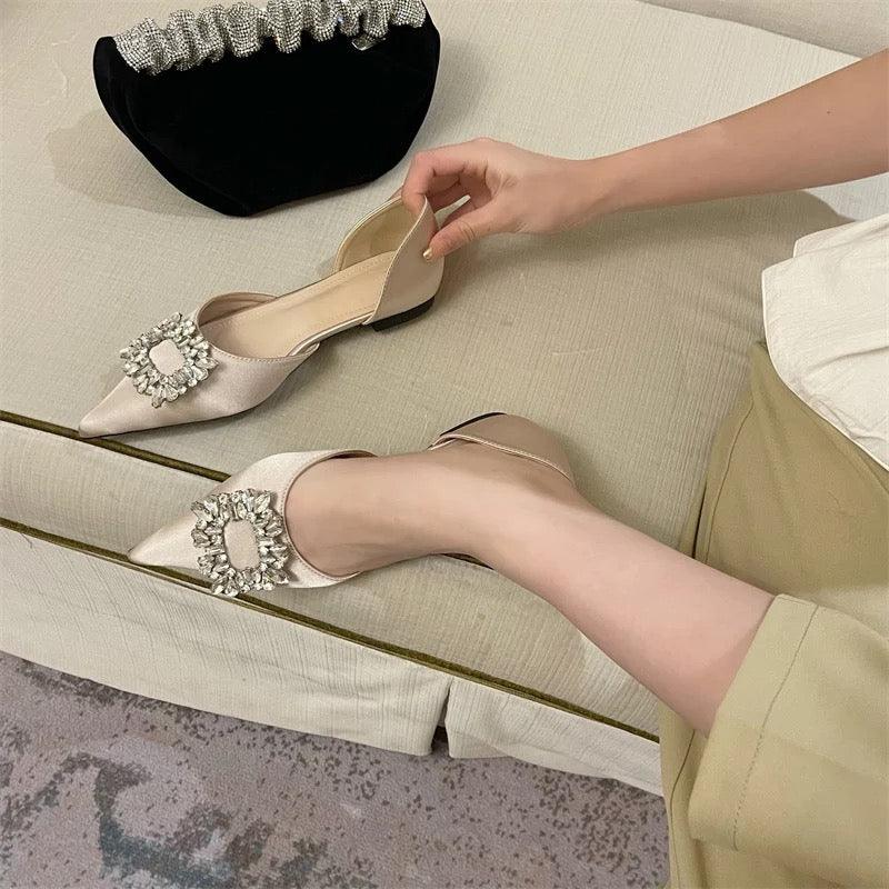 Talia Rhinestone Flats - Label Frenesi Fashion