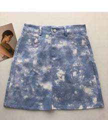 Tie-Dye Denim Skirt - Label Frenesi Fashion