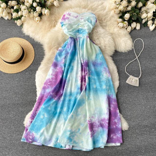 Tie Dye Tube Dress - Label Frenesi Fashion