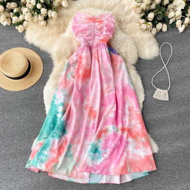 Tie Dye Tube Dress - Label Frenesi Fashion