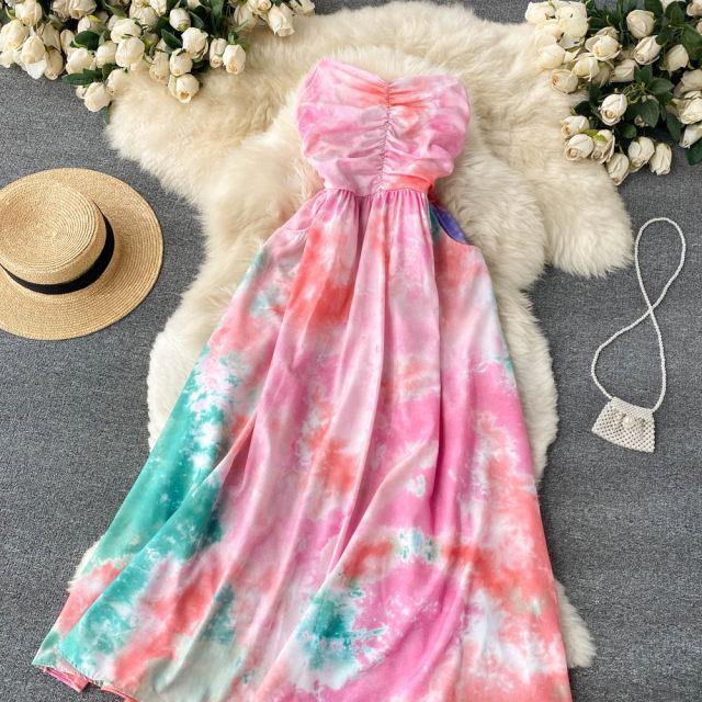 Tie Dye Tube Dress - Label Frenesi Fashion